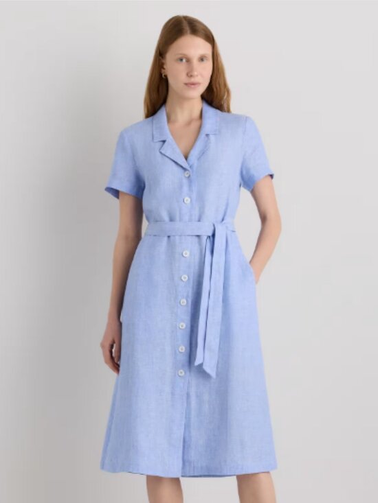 Quince Dresses & Skirts - Quince 100% European Linen Button Front Dress French Blue - XL